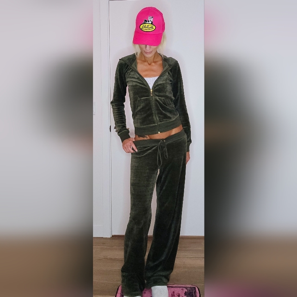 Juicy Couture Dark Green Velour Ttacksuit